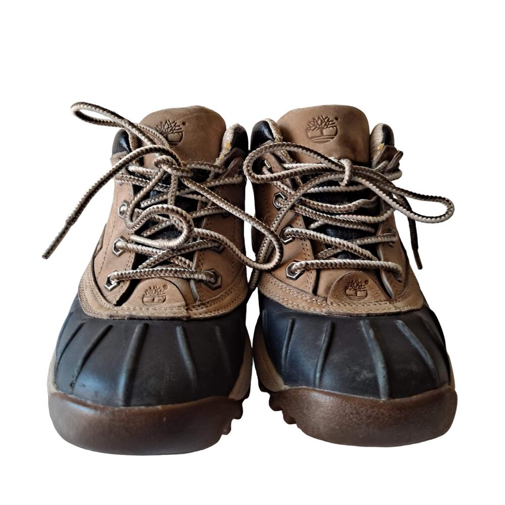 Timberland Women’s Duck Boots Size 8M Khaki Tan Lace Up Active Comfort Technolog